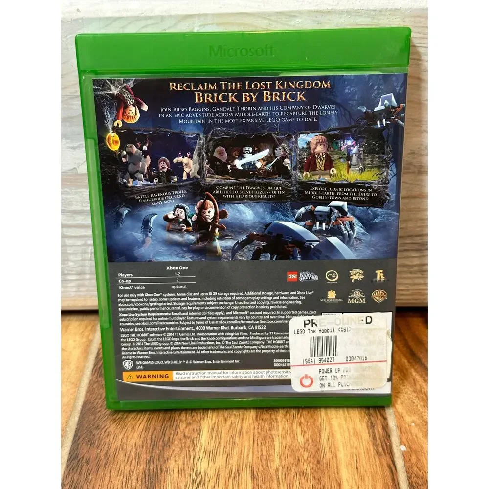 LEGO The Hobbit (Microsoft Xbox One, 2014) Complete CIB manual included